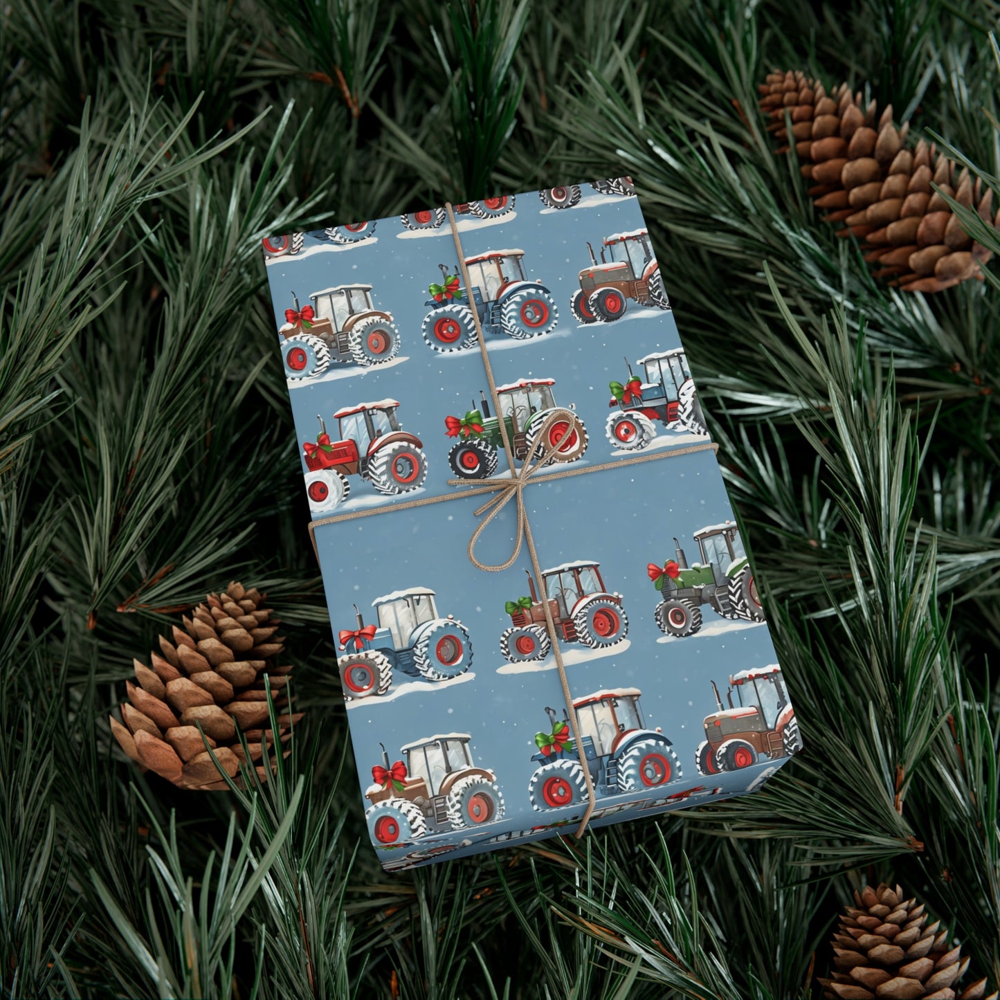 Christmas Tractor Wrapping Paper