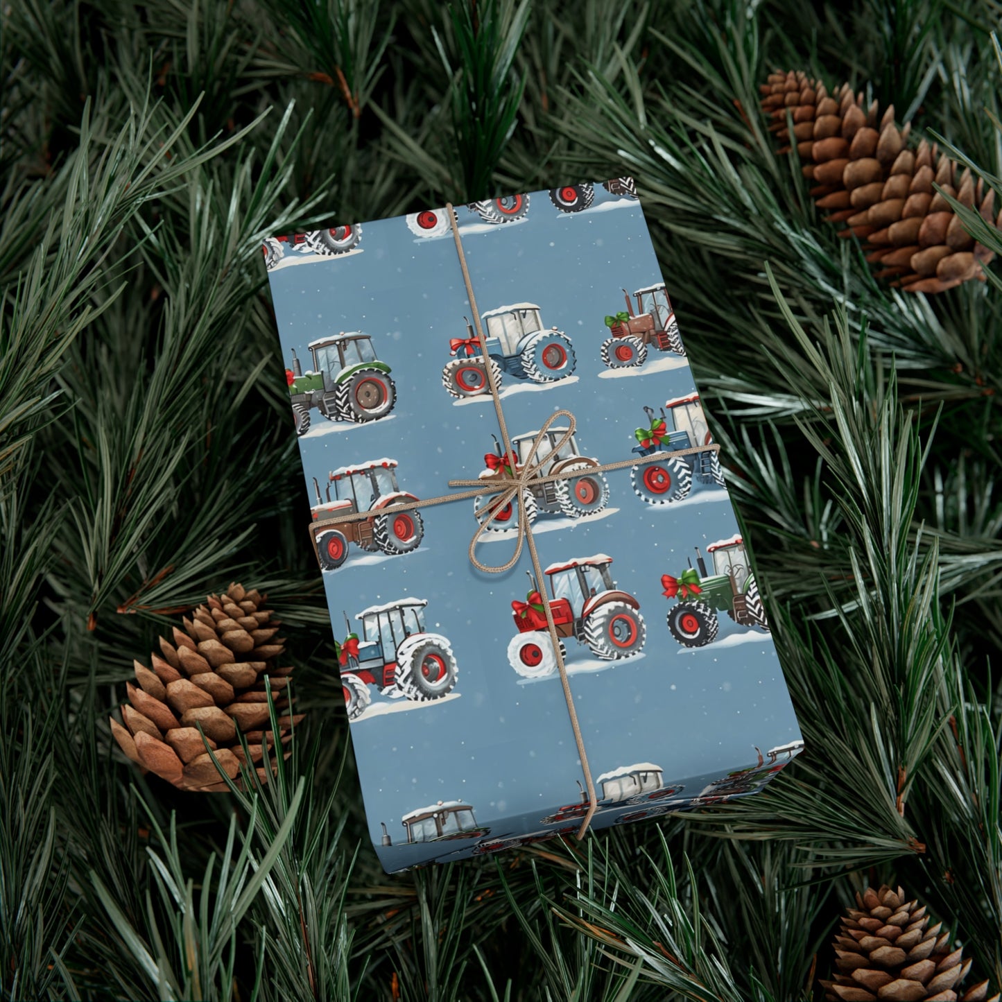 Christmas Tractor Wrapping Paper