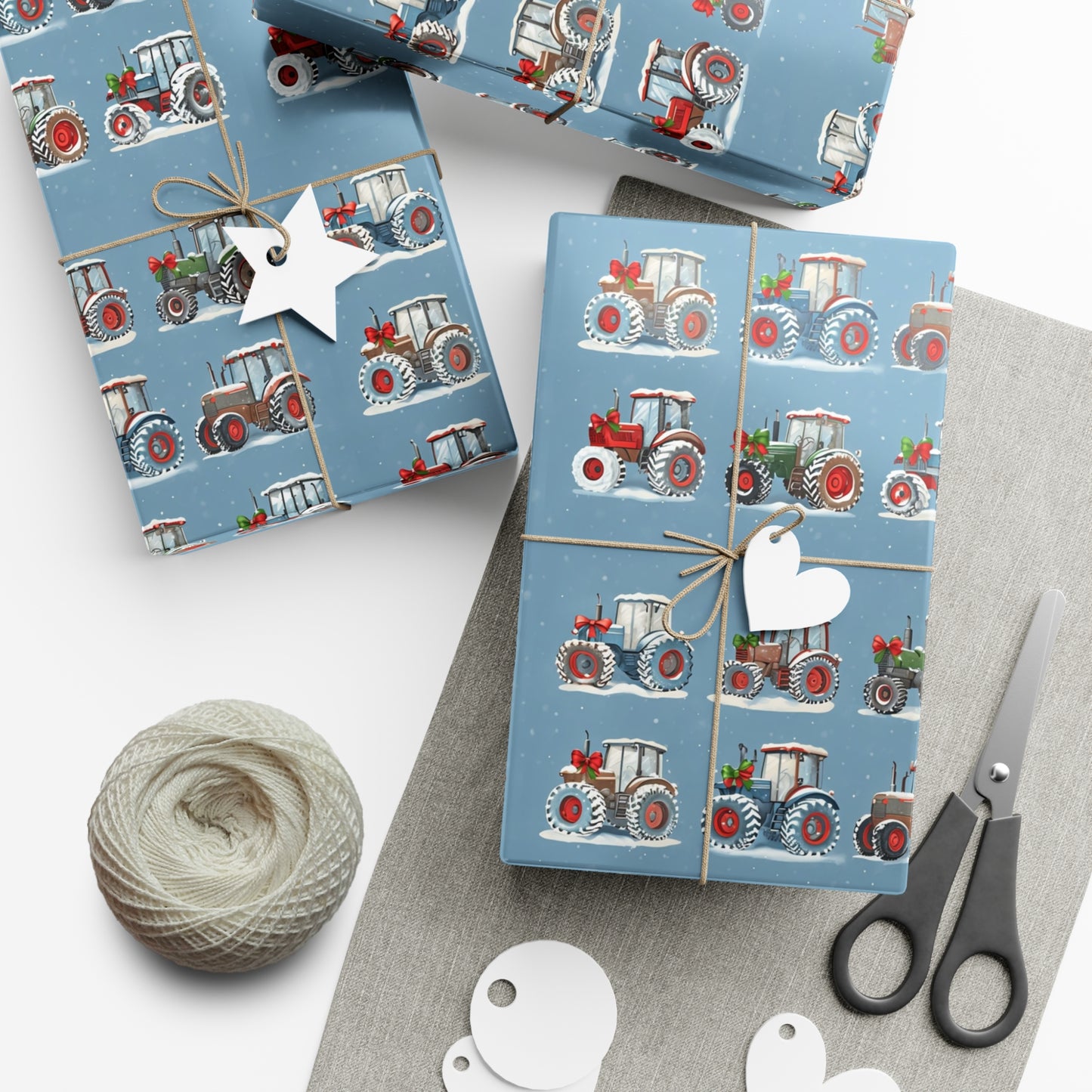 Christmas Tractor Wrapping Paper