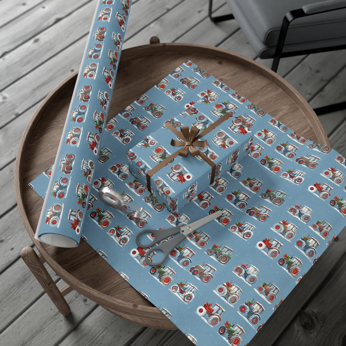 Christmas Tractor Wrapping Paper