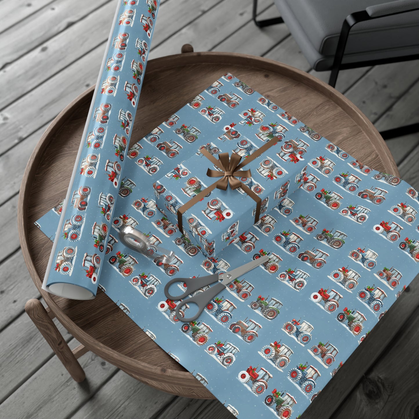 Christmas Tractor Wrapping Paper