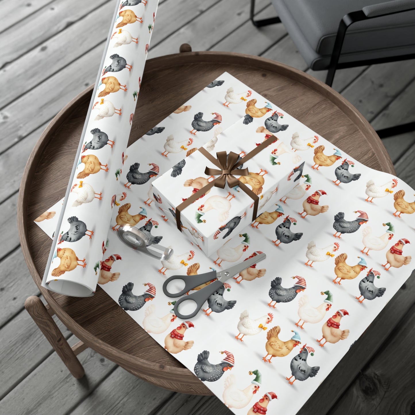 Christmas Chicken Wrapping Paper