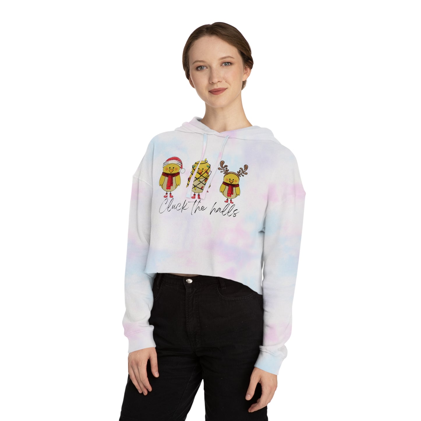 Christmas Chick Cropped Hoodie