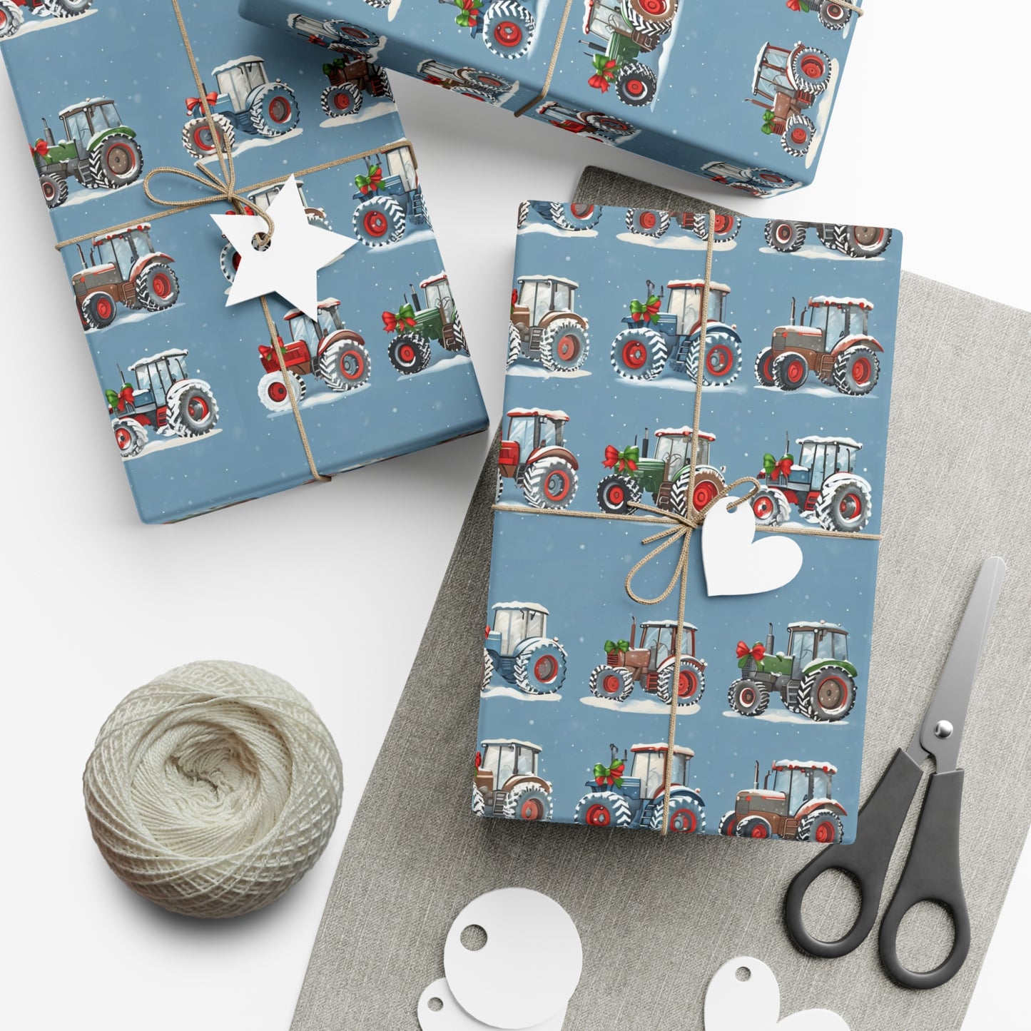 Christmas Tractor Wrapping Paper