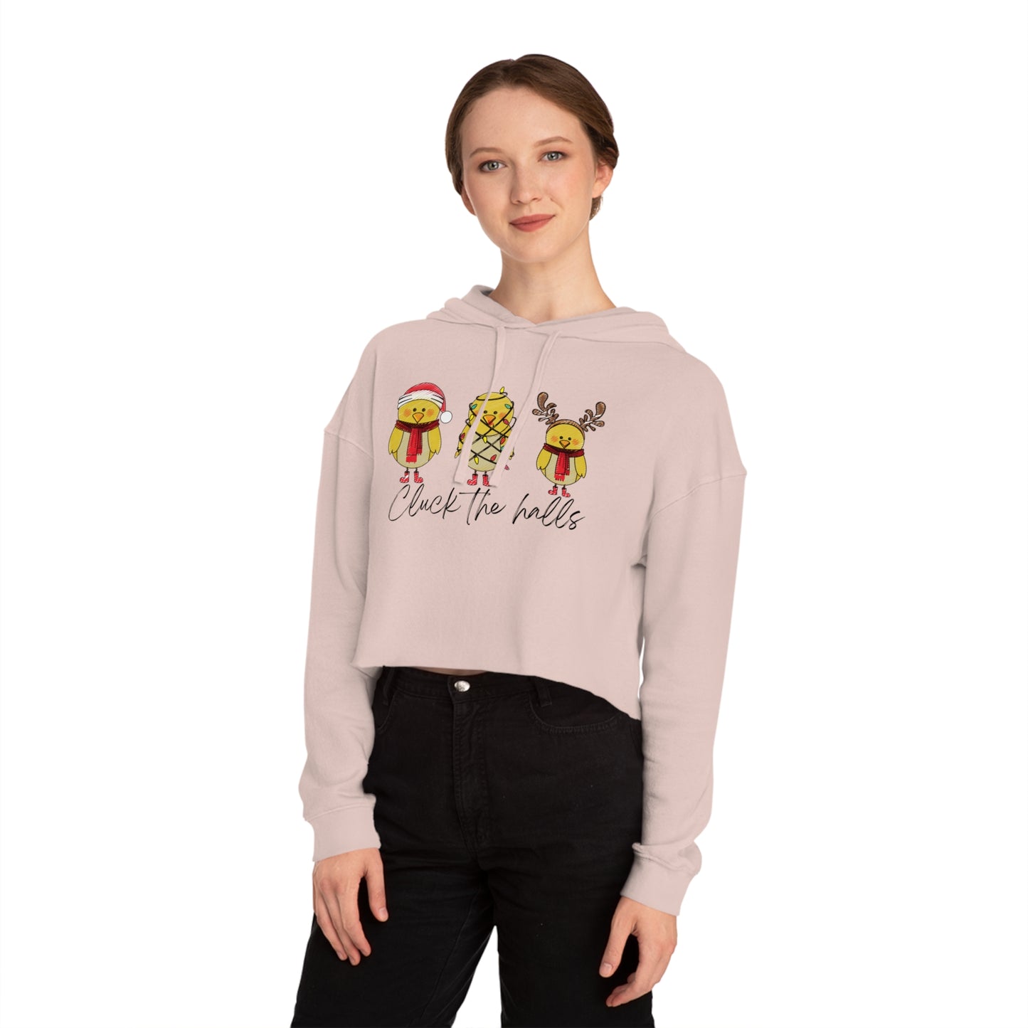 Christmas Chick Cropped Hoodie