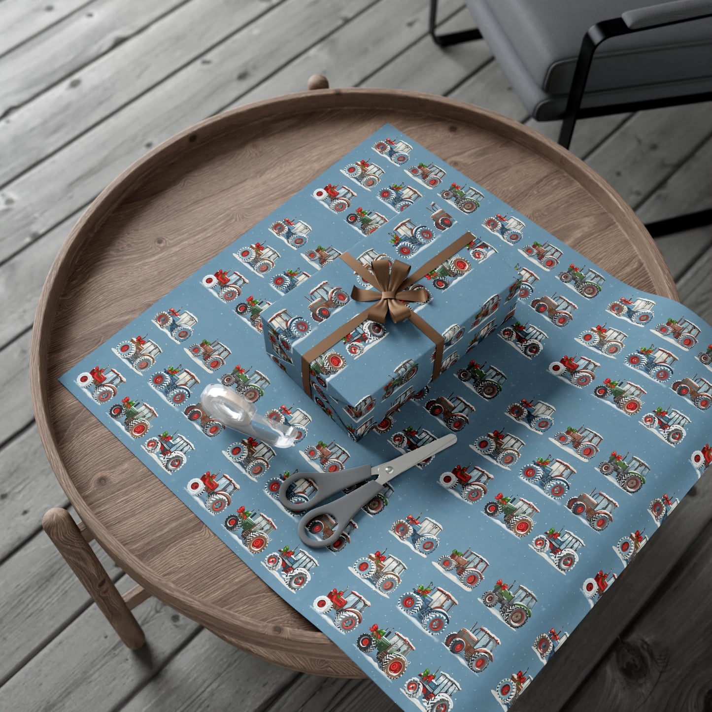 Christmas Tractor Wrapping Paper