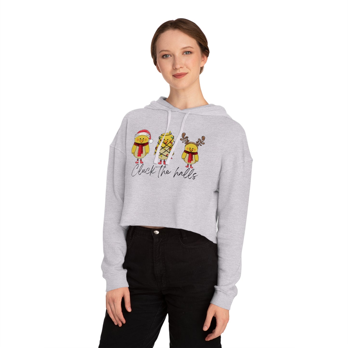 Christmas Chick Cropped Hoodie
