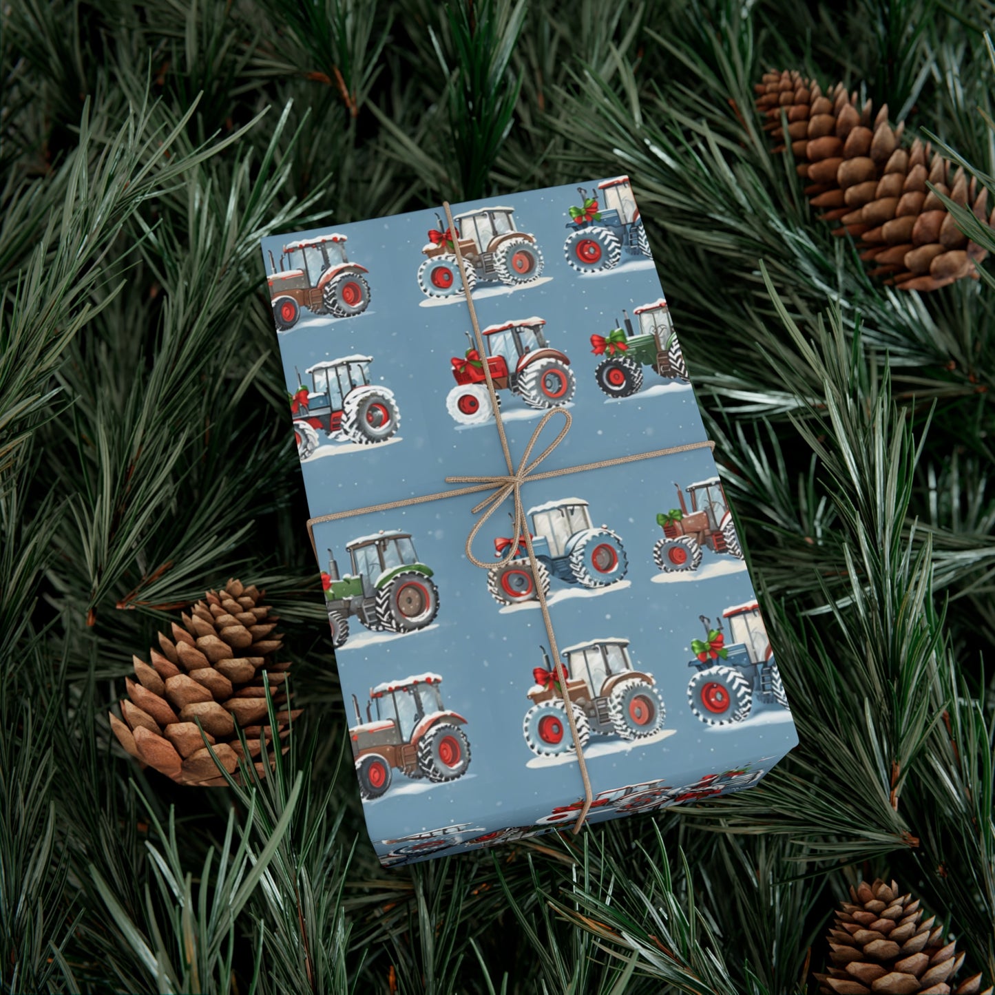 Christmas Tractor Wrapping Paper