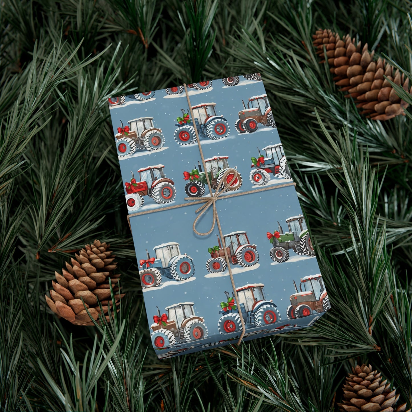Christmas Tractor Wrapping Paper