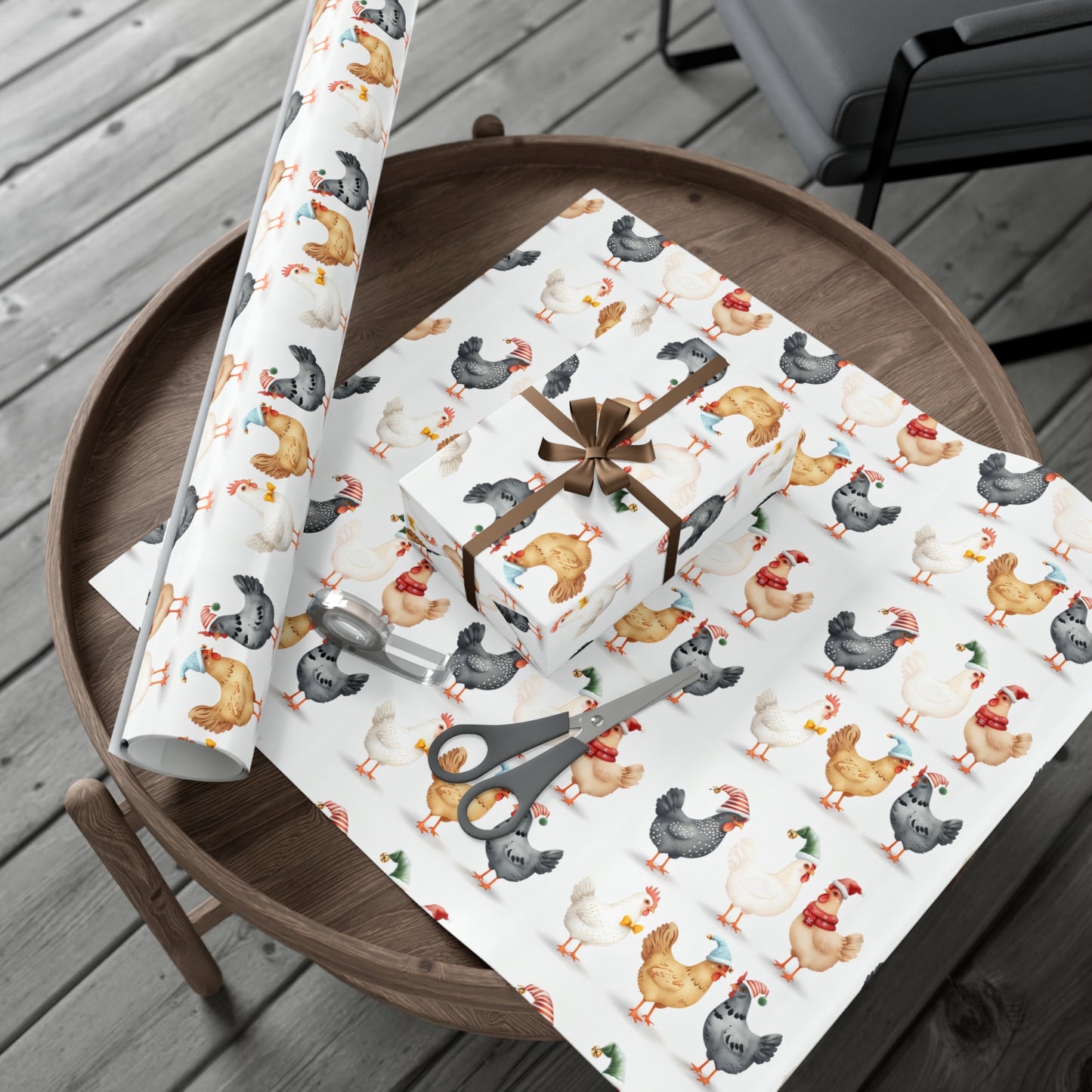 Christmas Chicken Wrapping Paper