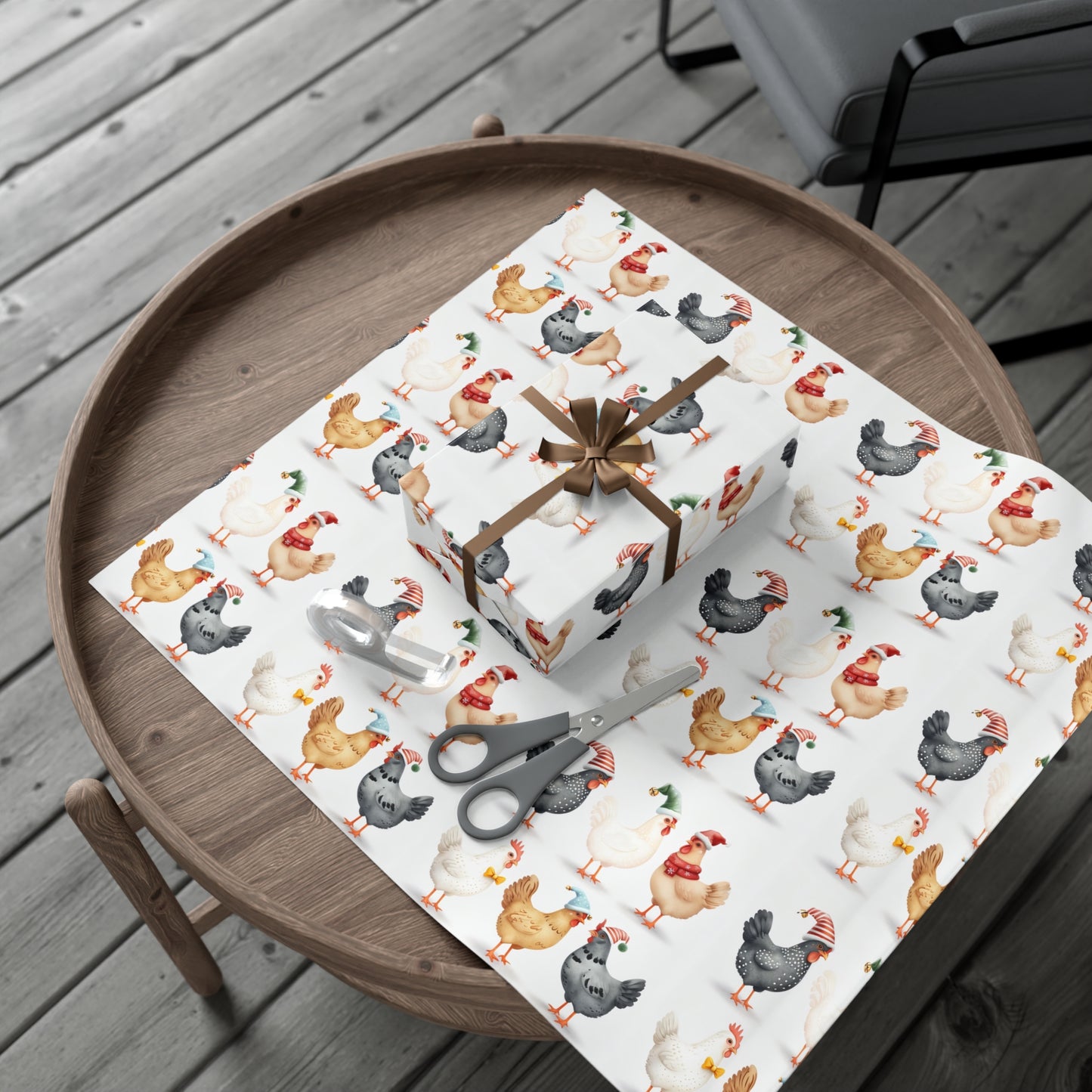 Christmas Chicken Wrapping Paper