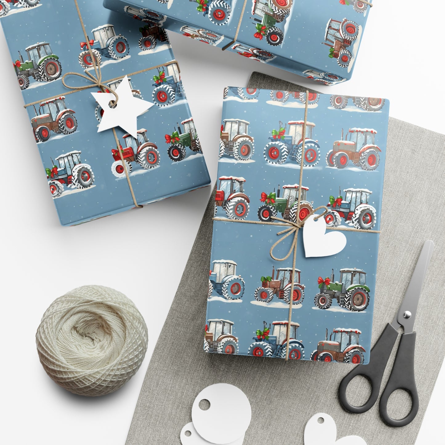 Christmas Tractor Wrapping Paper