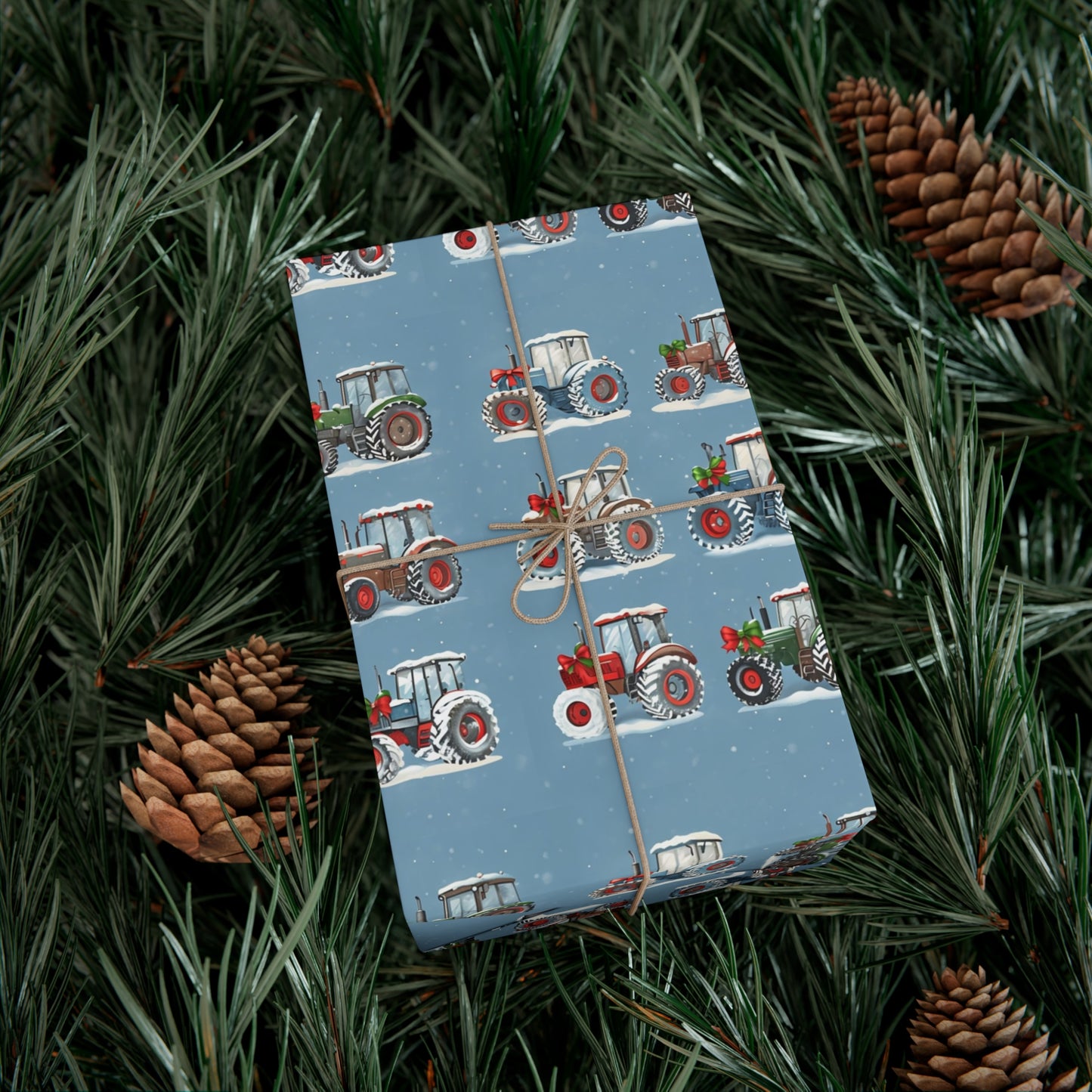 Christmas Tractor Wrapping Paper