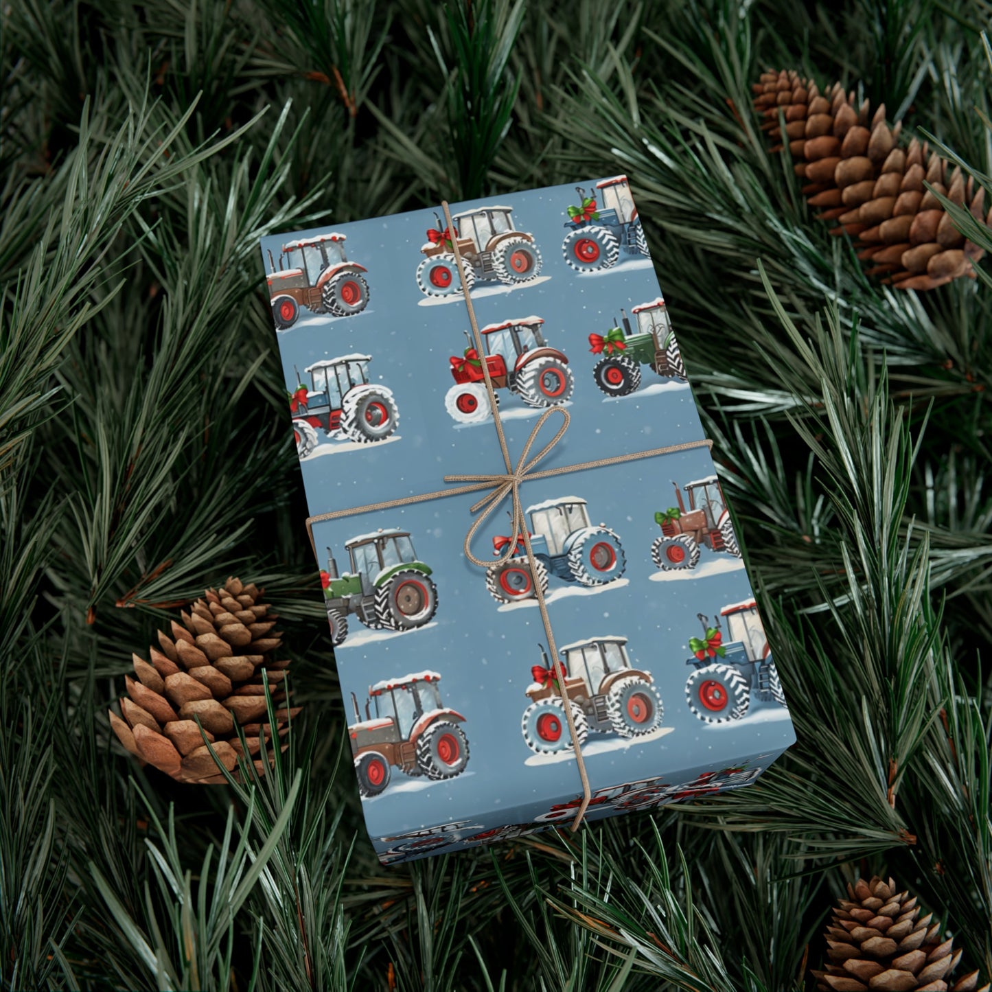 Christmas Tractor Wrapping Paper