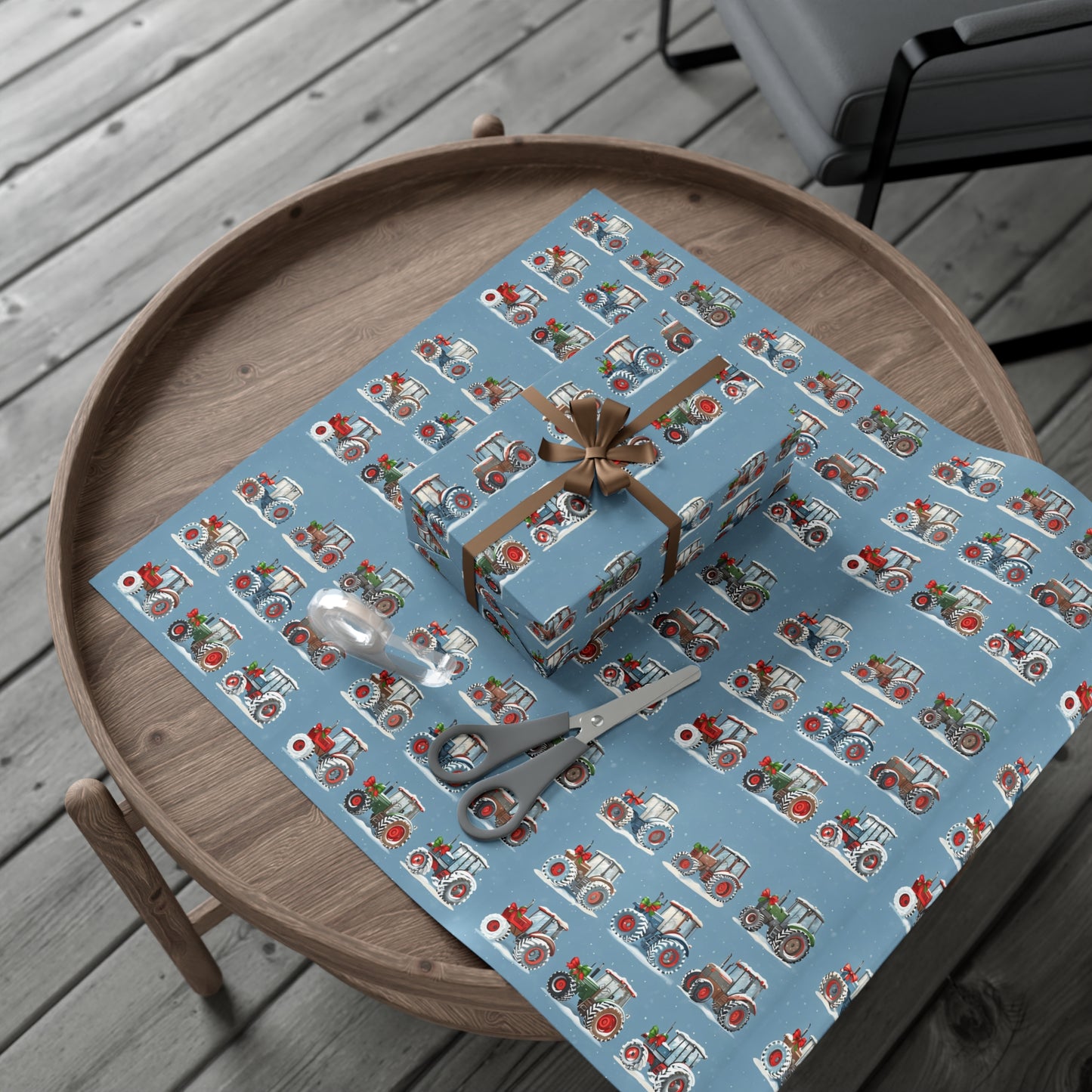 Christmas Tractor Wrapping Paper