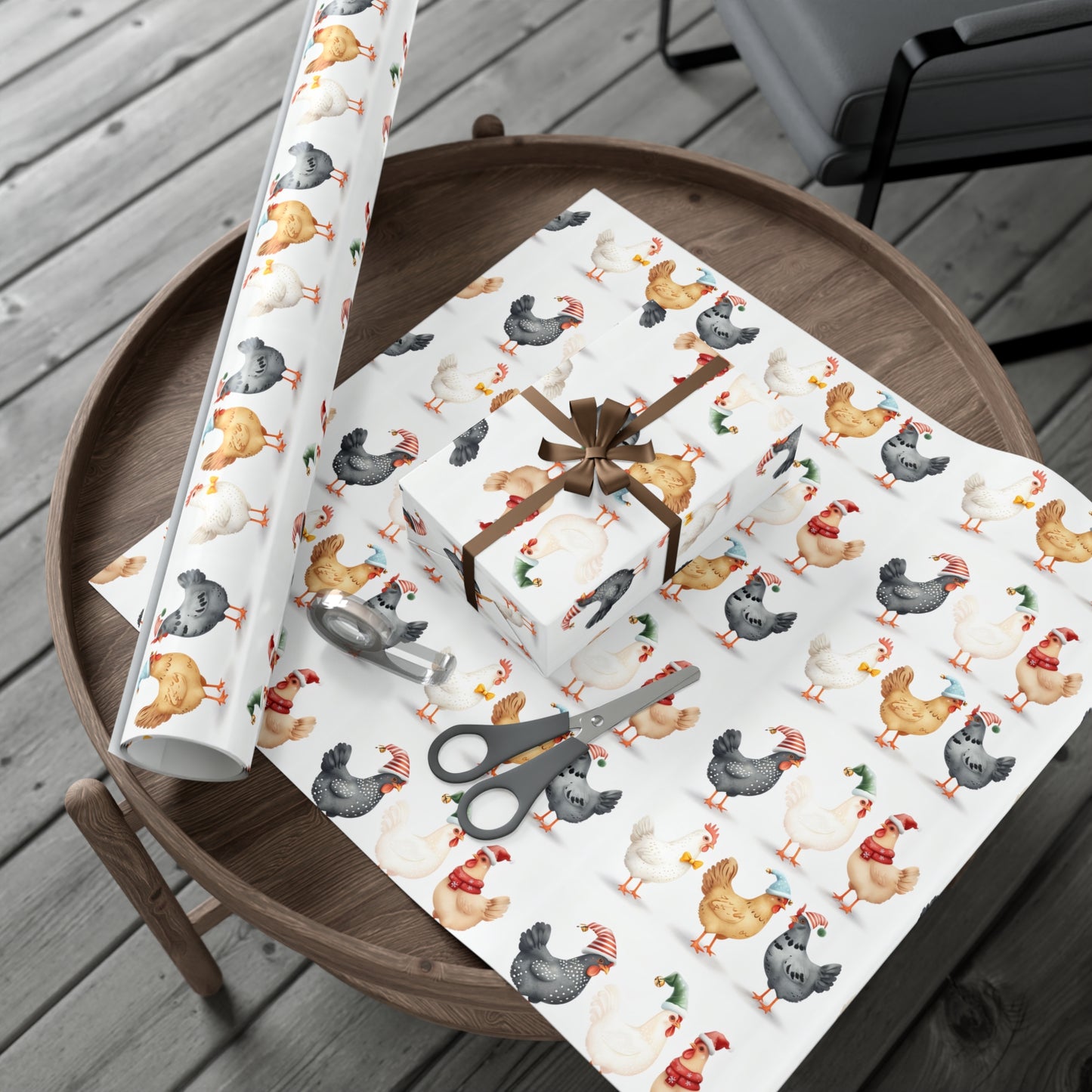 Christmas Chicken Wrapping Paper