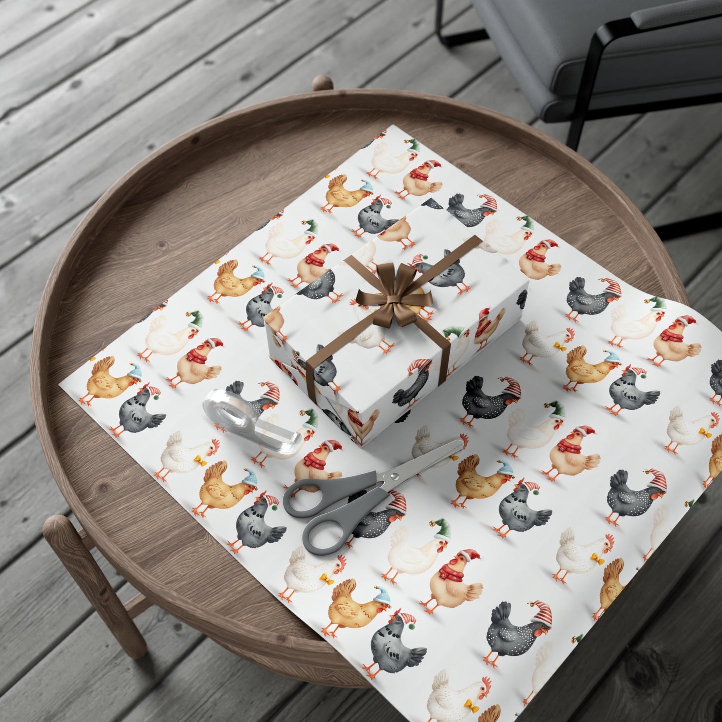 Christmas Chicken Wrapping Paper