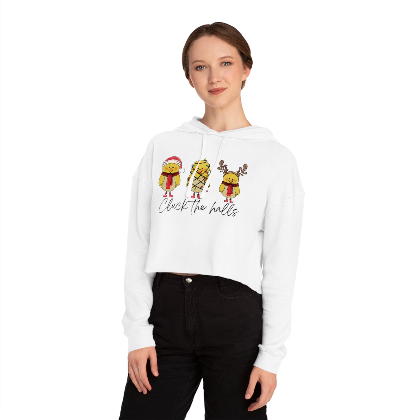 Christmas Chick Cropped Hoodie