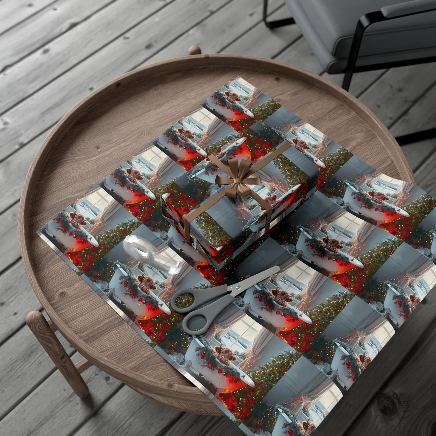 Christmas Highland Cow Wrapping Paper