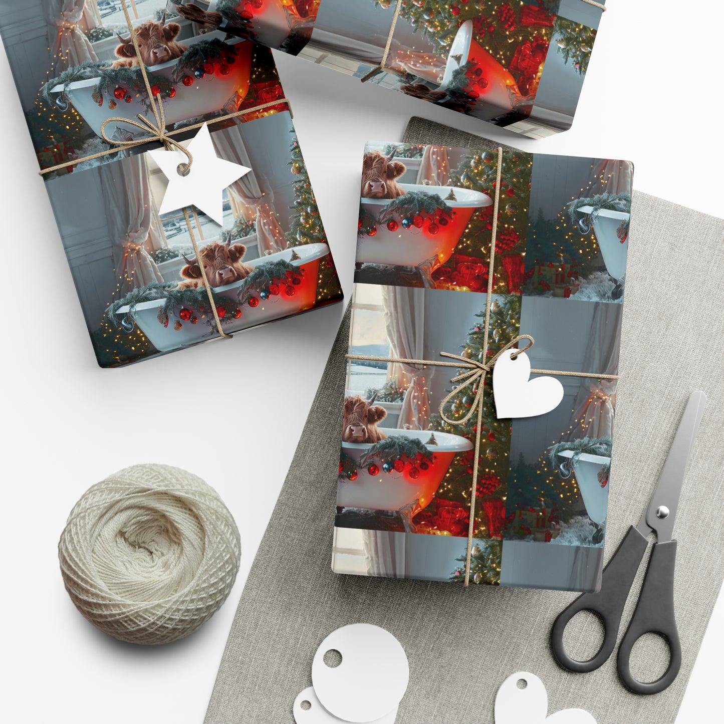 Christmas Highland Cow Wrapping Paper