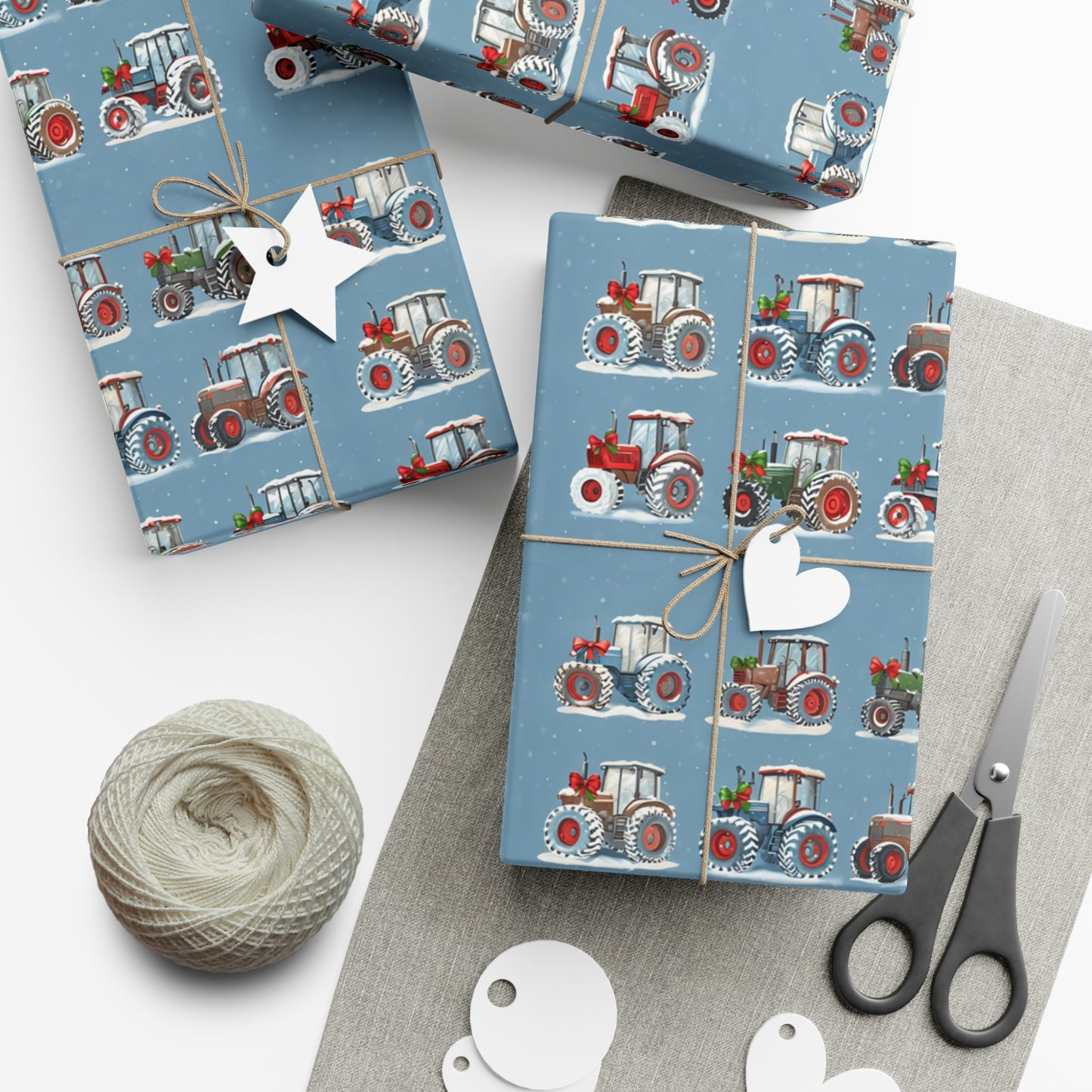 Christmas Tractor Wrapping Paper