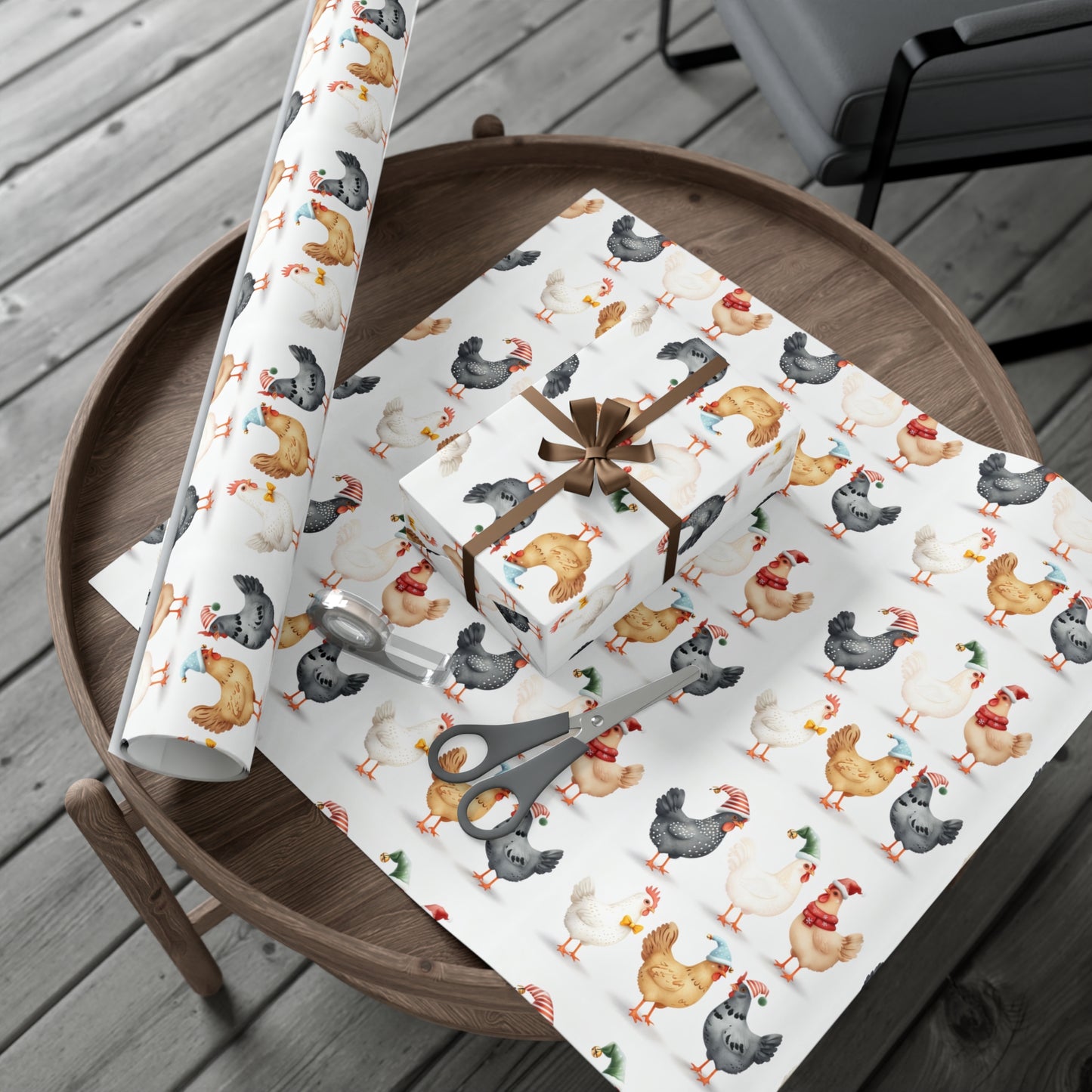 Christmas Chicken Wrapping Paper