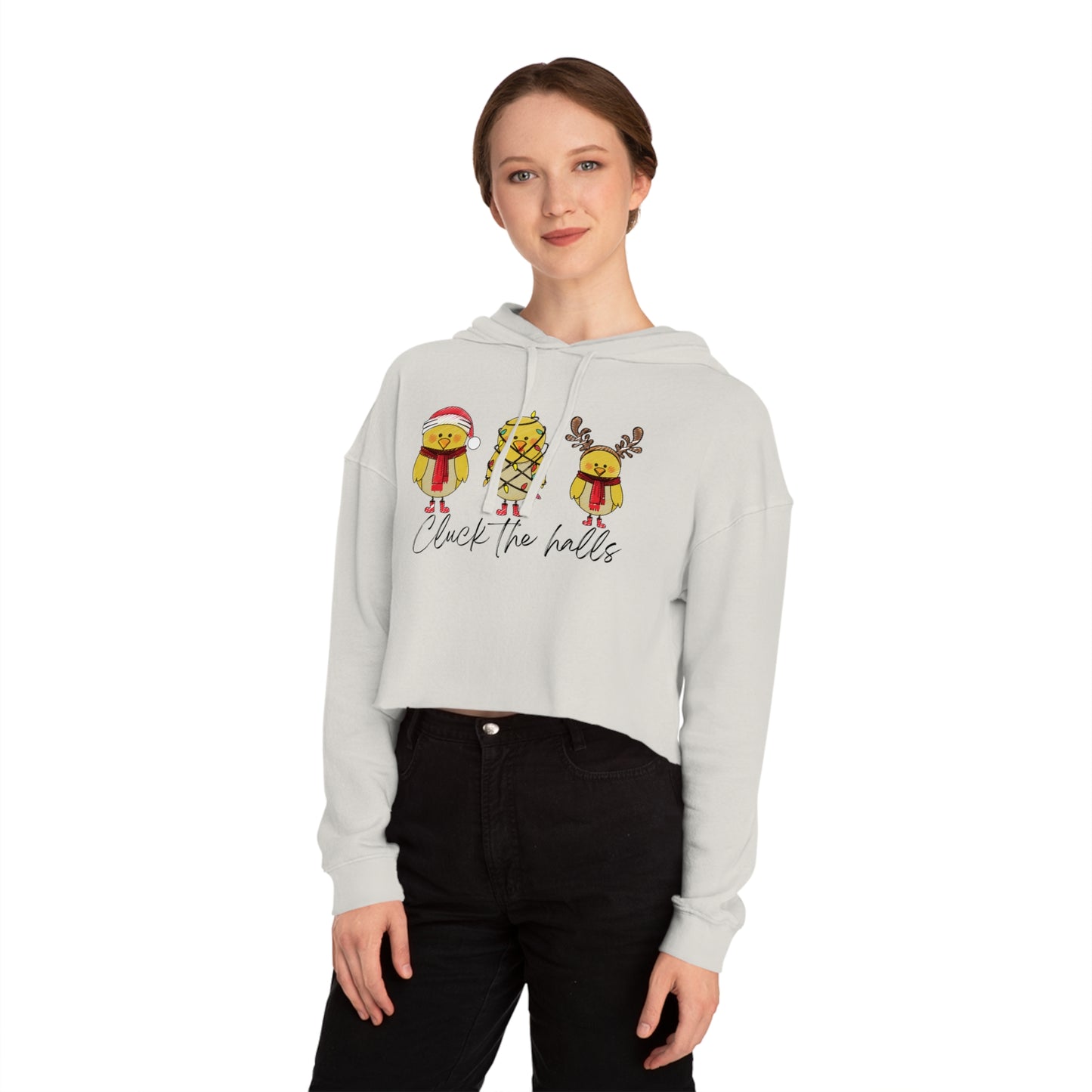 Christmas Chick Cropped Hoodie