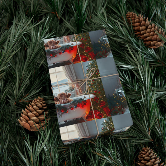 Christmas Highland Cow Wrapping Paper