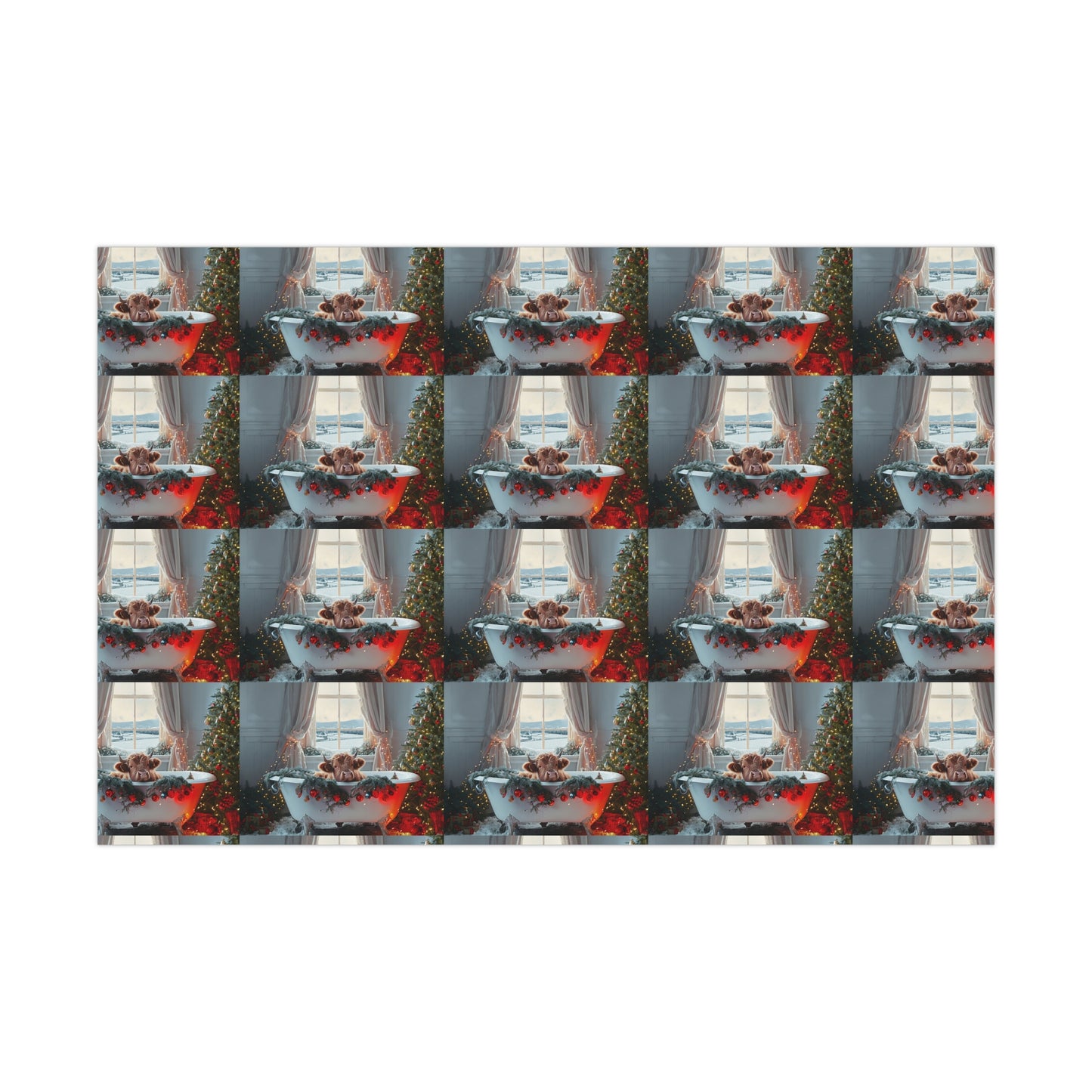 Christmas Highland Cow Wrapping Paper