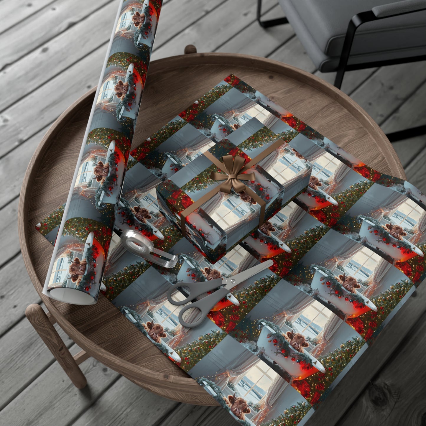 Christmas Highland Cow Wrapping Paper