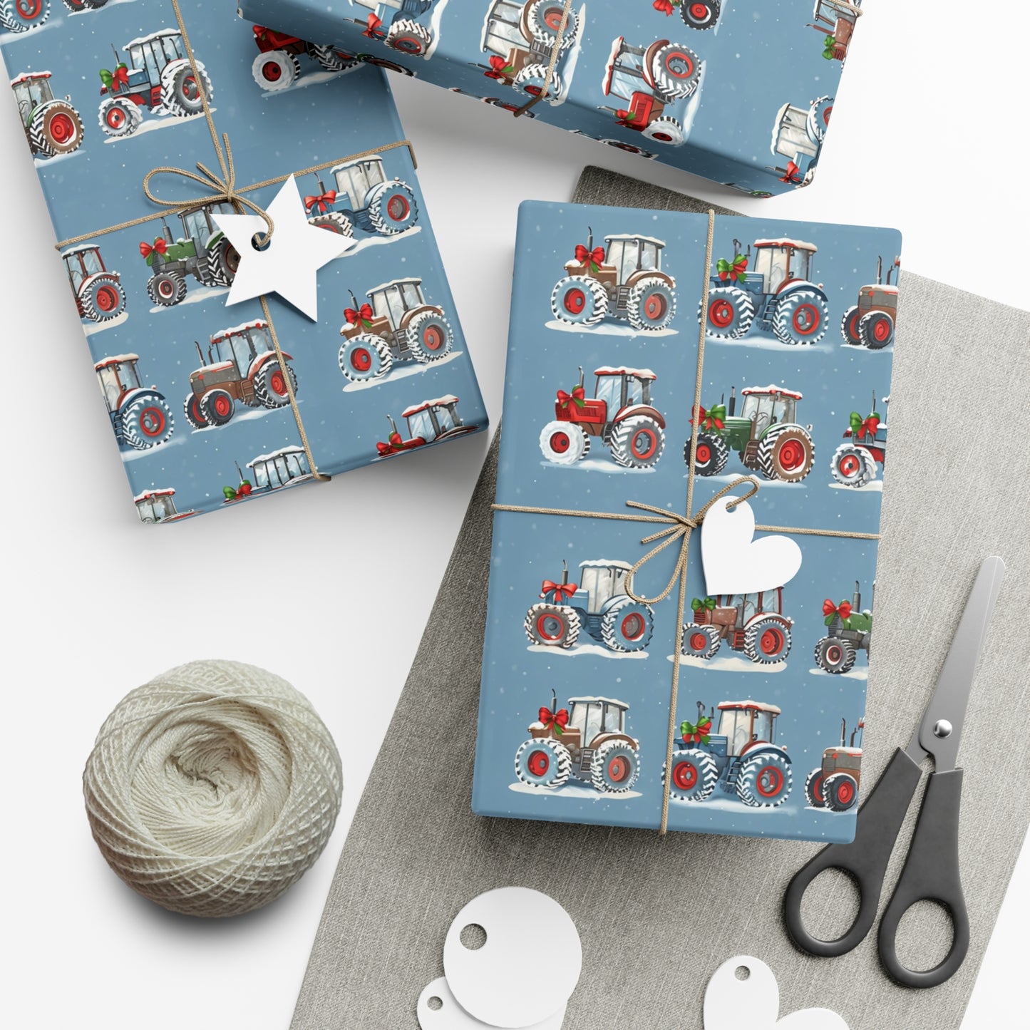Christmas Tractor Wrapping Paper